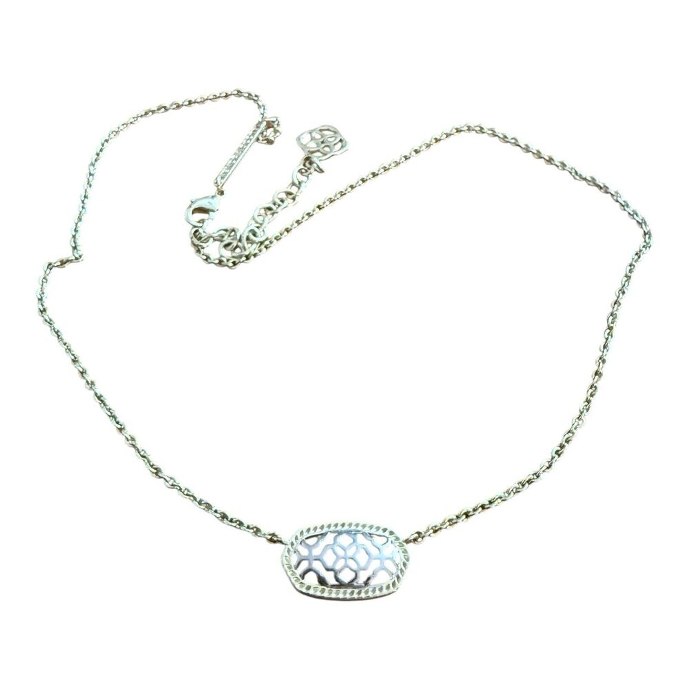 Kendra Scott Filigree Dollie Pendant Necklace in Silver Plated 16”